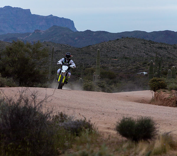 Person Riding Motorcross in Sonoran Desert