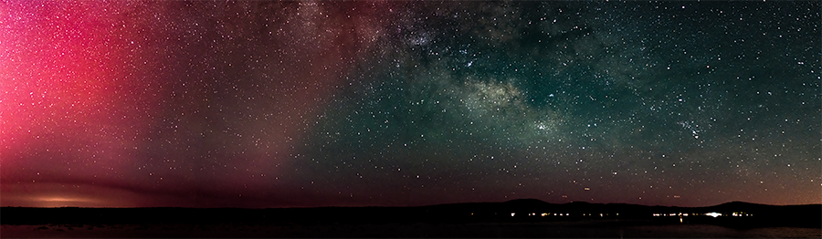 Aurora Borealis and Milky Way, Mormon Lake, Arizona 5-10-2024